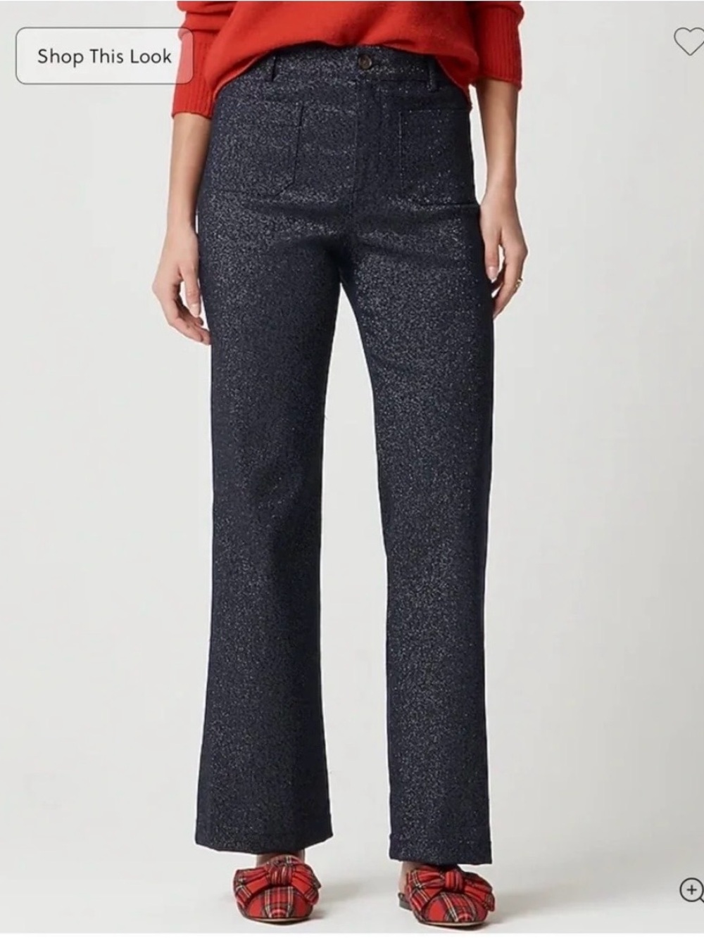 J. Crew Factory Petite Sparkle Twill Lizzie Pant
